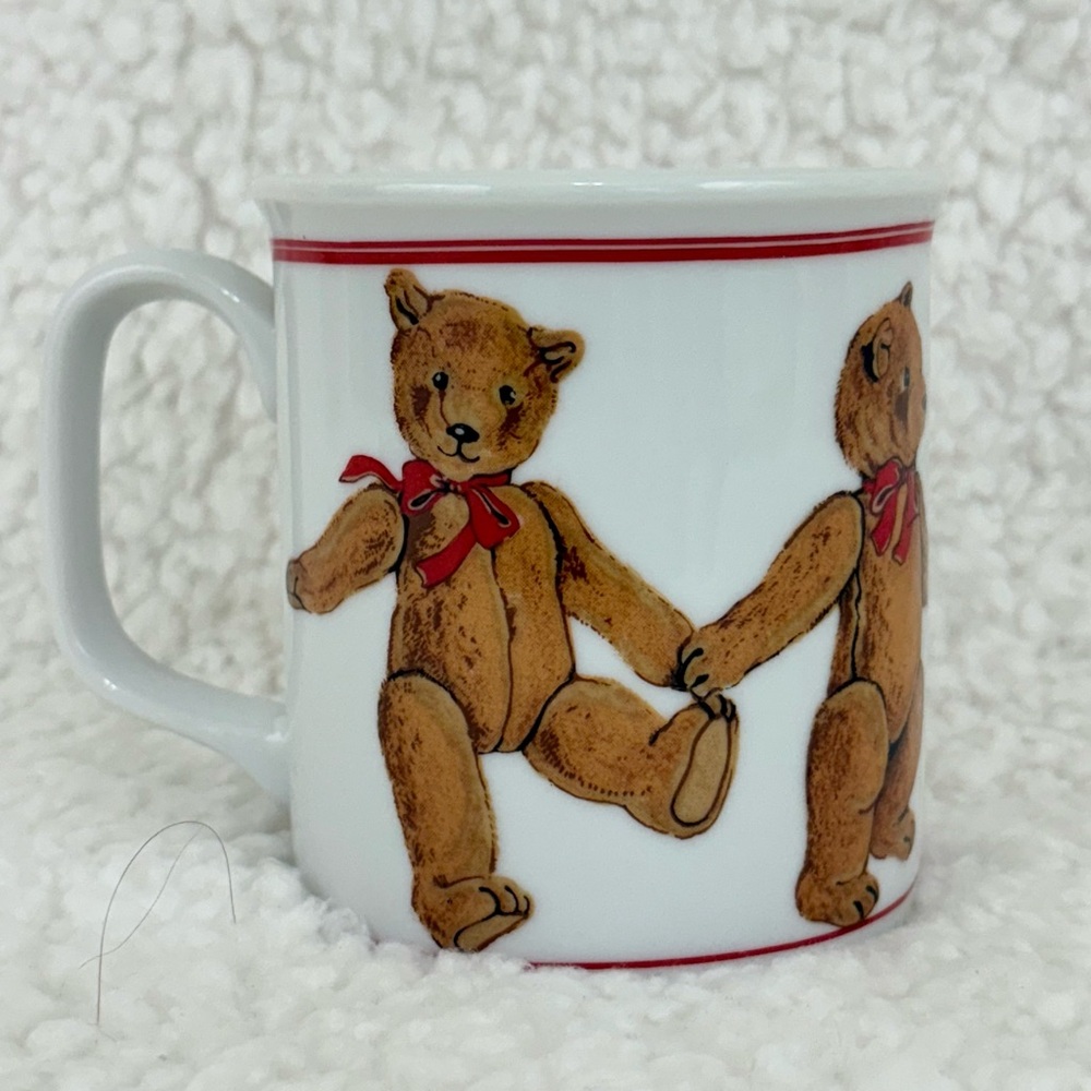 Curzon Teddy Bear Coffee Mug Cup Porcelain Collectible 3.5” Tall